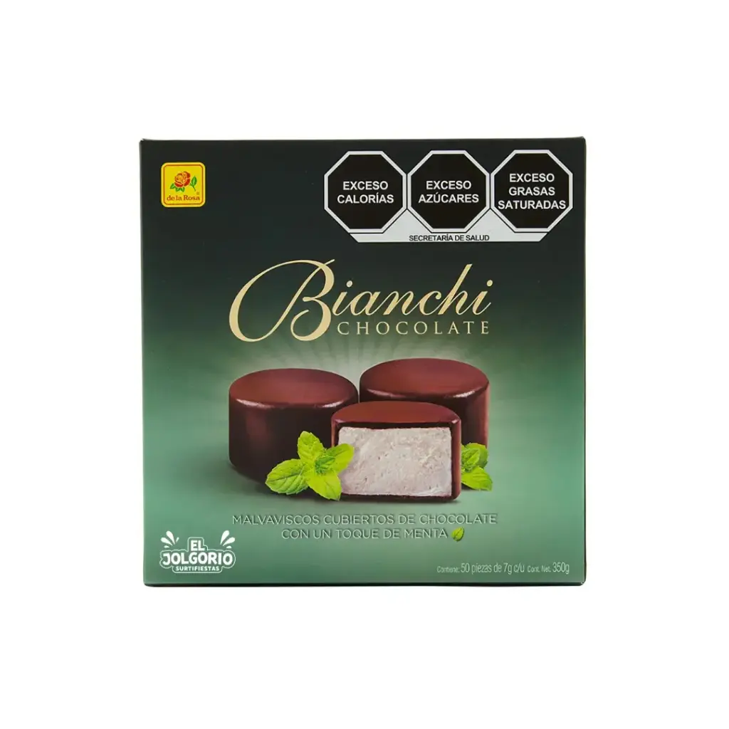 Chocolate Bianchi Malvavisco Menta De La Rosa 50pz