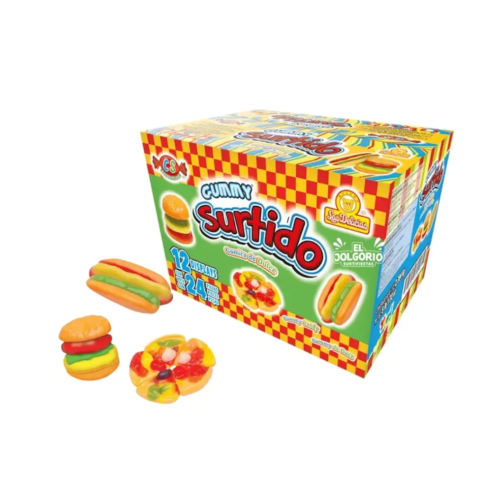 Gummy Surtido Pizza Hod Dog Las Delicias 24pzas