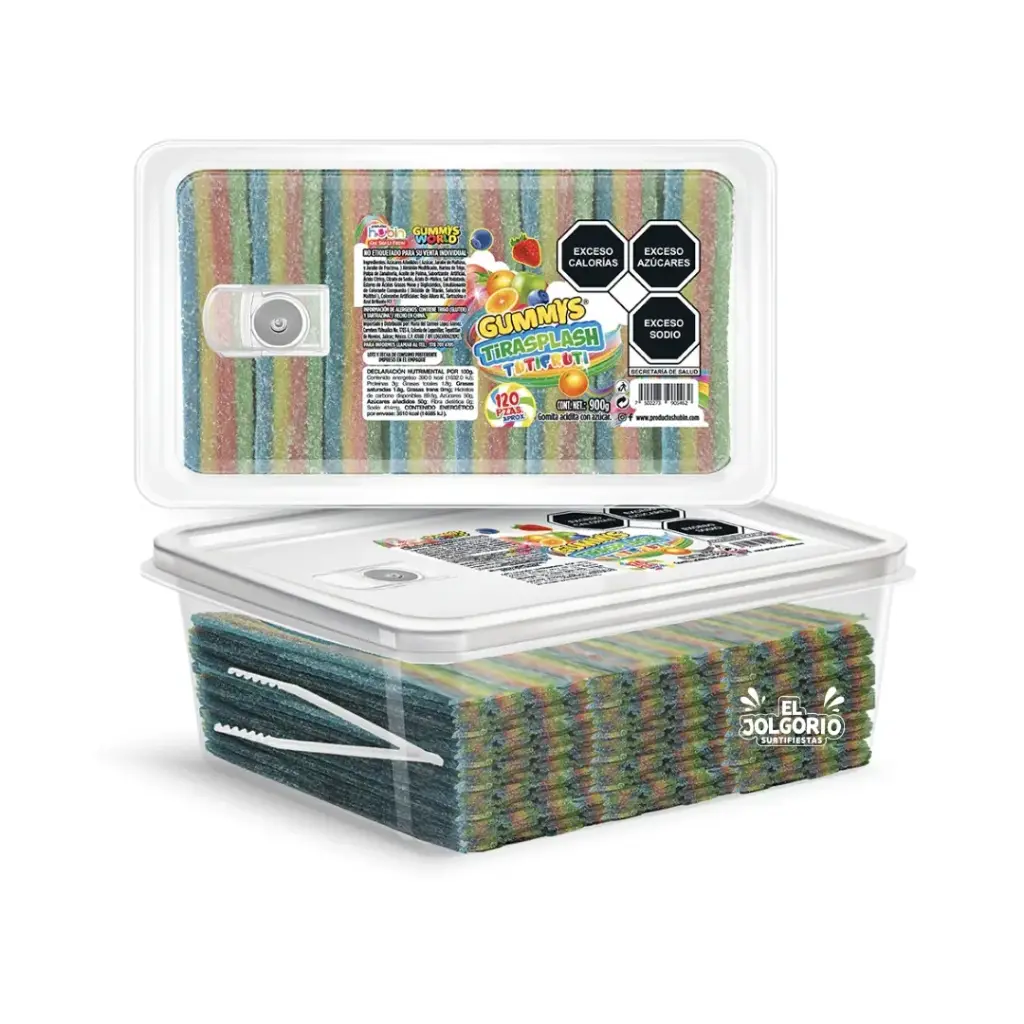 Gummy Tirasplash Tutifruti Hubin 120pz 900g