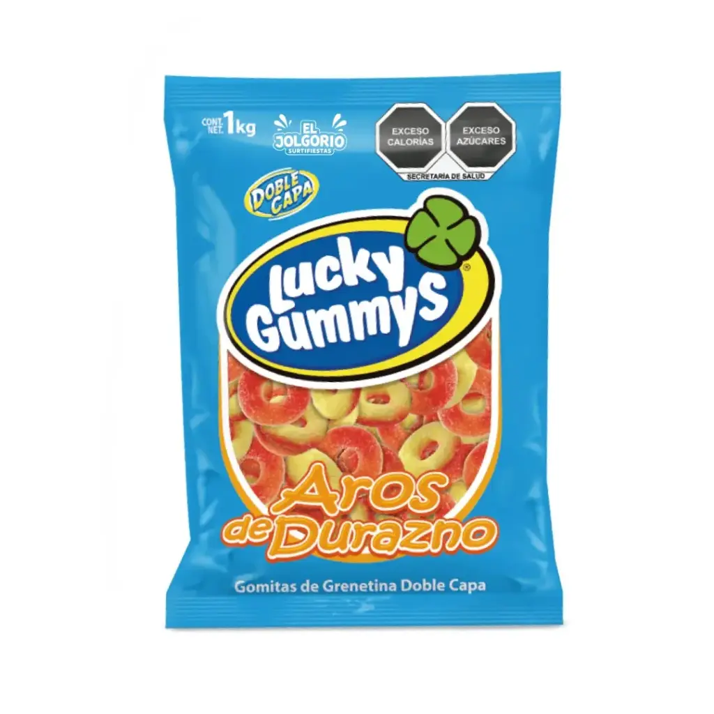 Gomitas Lucky Gummys Aros De Durazno 1Kg