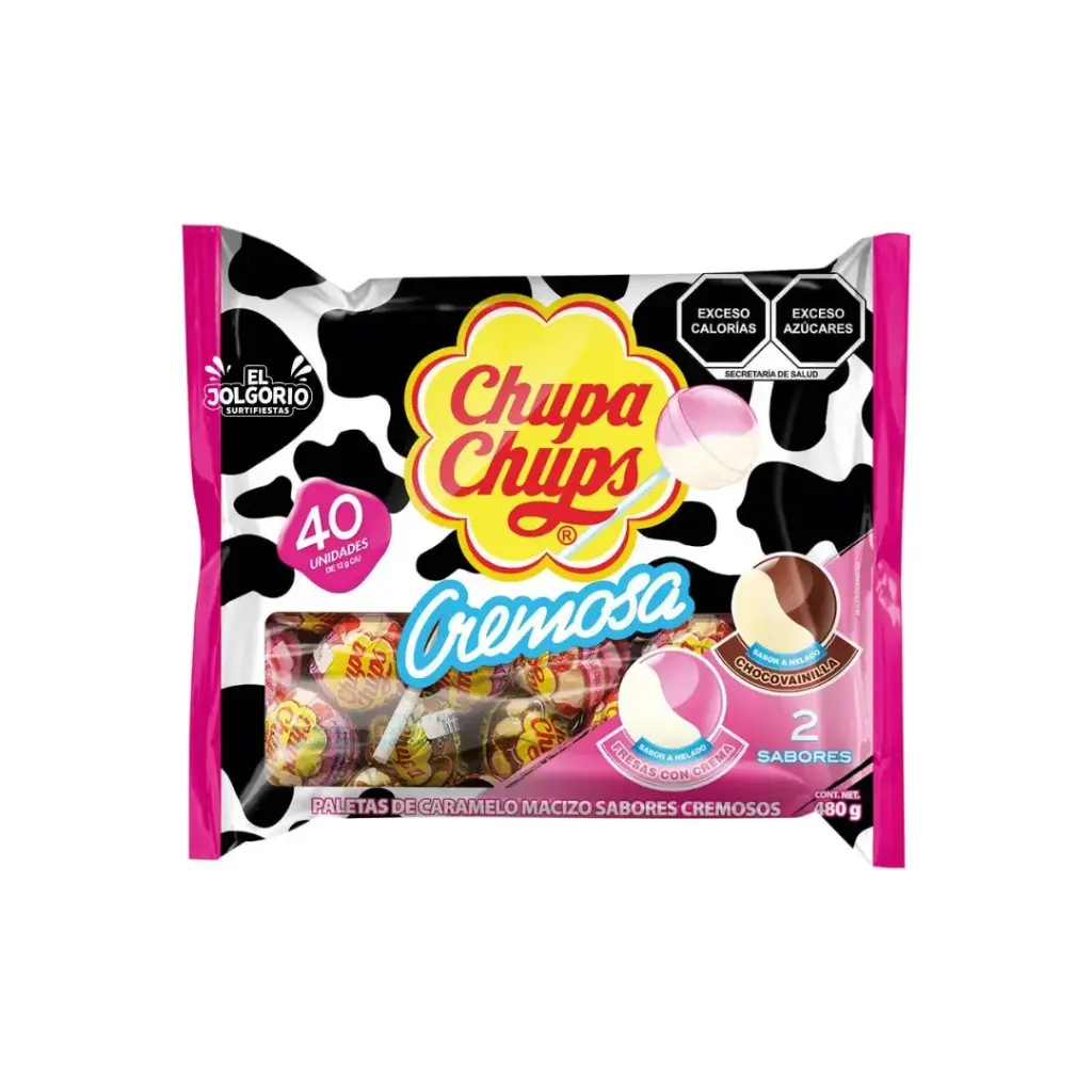 Paleta Chupa Chups Cremosa 2 Sabores 480g