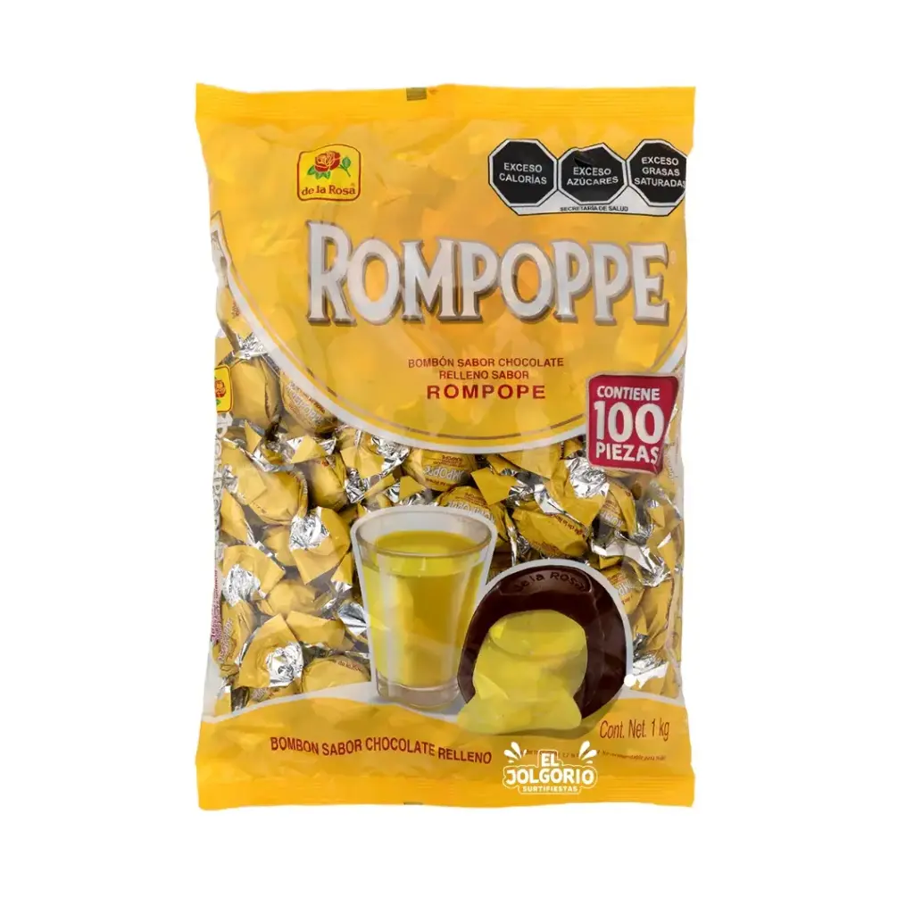 Chocolate Relleno Rompope De La Rosa 100pzas 1kg