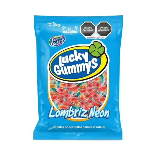 Gomitas Lucky Gummys Lombriz Neón 1kg