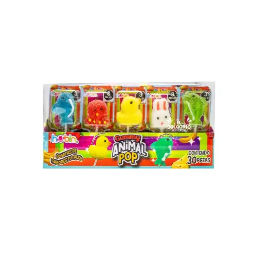 Paleta Gummy Animal Pop 30pz
