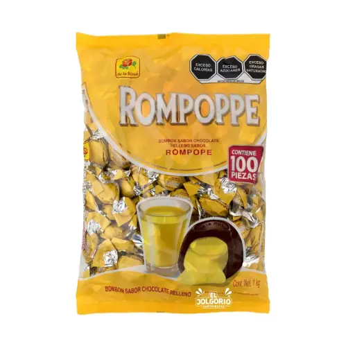 Chocolate Relleno Rompope De La Rosa 100pzas 1kg