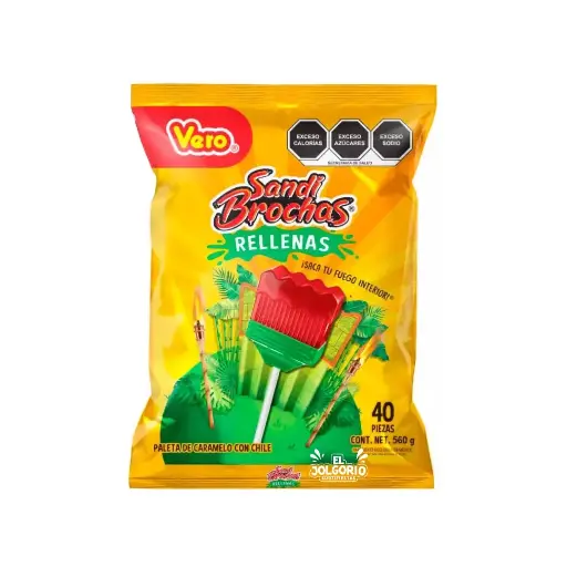 Paleta Sandi Brochas Rellenas Vero 40pz