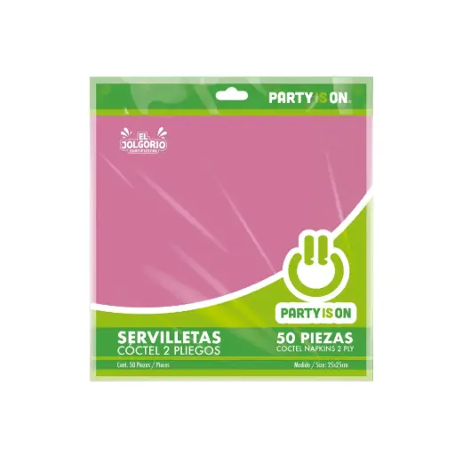 Servilleta Coctel Rosa Party Is On 50pzas