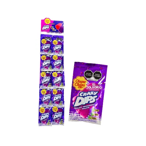 Tira Crazy Dips Dhupa Chups Uva 10pzas