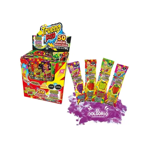 Trueno Pop Sabor Frutales 100g 50pzas