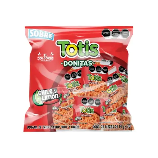 Totis Donitas Chile y Limón 25pzas 10g c/u